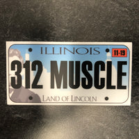 Illinois 312 MUSCLE License Plate Sticker.
