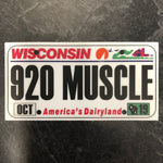 Wisconsin 920 MUSCLE License Plate Sticker.
