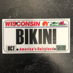 Wisconsin BIKINI License Plate Sticker.