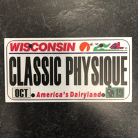 Wisconsin CLASSIC PHYSIQUE License Plate Sticker.