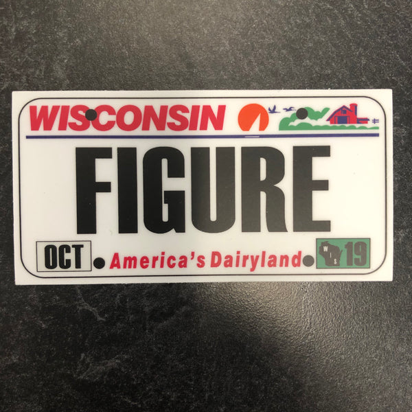 Wisconsin FIGURE License Plate Sticker.