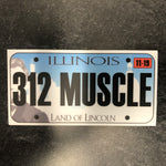 Illinois 312 MUSCLE License Plate Sticker.