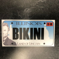 Illinois BIKINI License Plate Sticker.