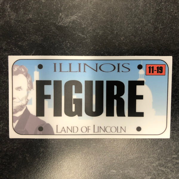 Illinois FIGURE License Plate Sticker.