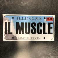 Illinois IL MUSCLE License Plate Sticker.