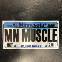 Minnesota MN MUSCLE License Plate Sticker.