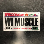 Wisconsin WI MUSCLE License Plate Sticker.